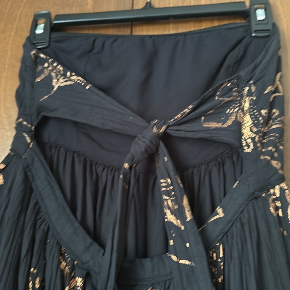 Free People Baja Babe Strapless Midi  Black Combo Copper Foil Sz   Ret $168 EUC - Picture 9 of 10